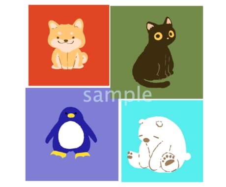 動物のゆるーいイラスト2枚描きます オリキャラなど、何でも可能です！アナログも描きます！ イメージ1