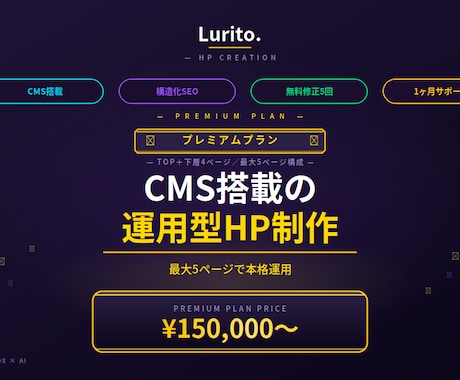 プレミアム｜STUDIOで本格HP制作します 最大5ページで本格運用｜CMS搭載＋SEO強化 イメージ1