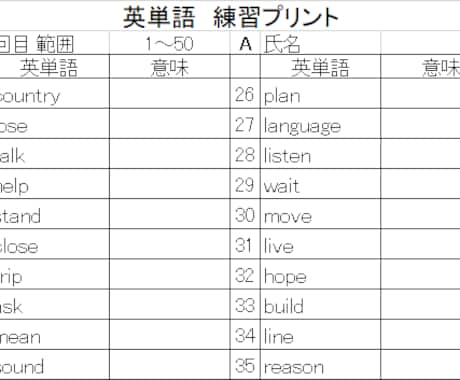 単語１２００個ほどと熟語５００個ほど作ります 塾の先生に特におすすめ！エクセル関数で作成しています。 イメージ2