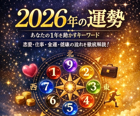 九星気学であなたの1年間の運勢を丁寧に読み解きます 開運日や行動のヒントまでお伝えします！ イメージ1