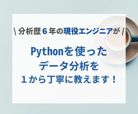 未経験OK！Pythonによるデータ分析を教えます 現役データサイエンティストが１から丁寧にサポートいたします！ イメージ1