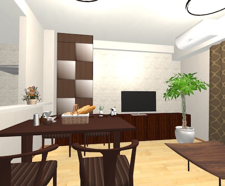 LDKの３Dパース作ります お部屋を立体的に見て家具の大きさもわかりやすくなります イメージ2