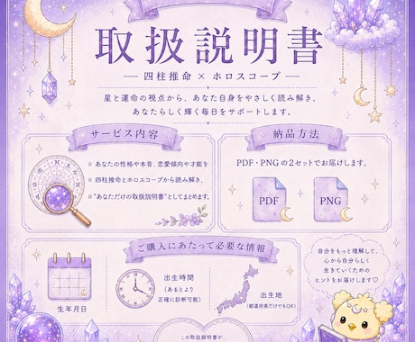 あなただけの可愛い♡取扱説明書を作ります 性格も運気も全部♡あなた専用取扱説明書 【とりせつちゃん】 イメージ1