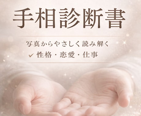 お試し】写真から手相を読み取り診断書を作成します 性格・恋愛・仕事をまとめた診断書をお渡し イメージ1