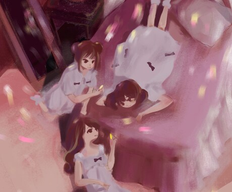 雰囲気のある厚塗り1枚絵作成いたします おしゃれな1枚絵、表紙／挿絵／プレゼントなどに イメージ2