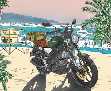 手描きの車・バイク・建物・風景等のイラスト描きます 手描きスケッチをベースに愛車などをオリジナルイラストに！ イメージ2