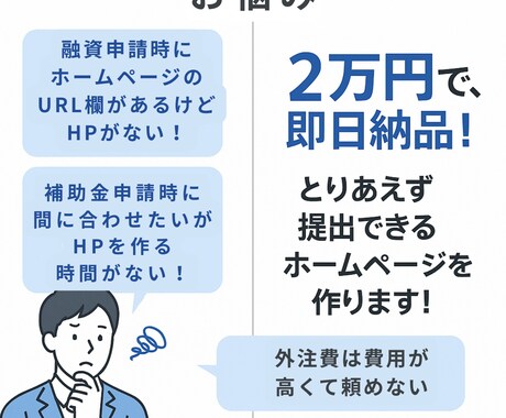 即日完成！融資・補助金申請用HP制作します 急ぎの申請に！1万円で審査通過レベルのHP製作 イメージ2