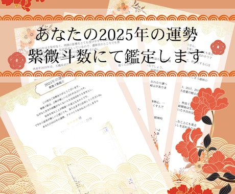 あなたの2025年を紫微斗数にて鑑定します 台湾で大人気の東洋占術でお悩みなど１つアドバイスいたします！ イメージ1