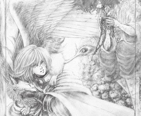 単色でアナログ風の挿絵やイラストを描きます 表情豊かな動きある人物や動物を描きます イメージ2