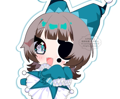 ミニキャラ(ちびキャラ)イラスト描きます シンプル塗りのキラキラとした瞳で描きます！ イメージ1
