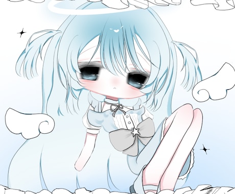 ミニキャラお描きします 儚げな女の子のイラストを求めている方へ イメージ1