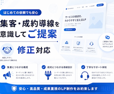 成果に繋がる、思わず買いたくなるLPを製作します Web集客や売上アップに繋がるようしっかり丁寧にサポート イメージ2