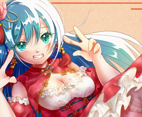 配信・サムネ・ヘッダー・一枚絵の女の子描きます イメージ1