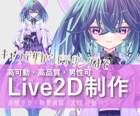 Vtuberデビューセット一括承ります キャラデザ・モデリングから素材作成まで。一部工程の依頼も可。 イメージ1