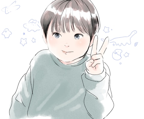 やさしいタッチの似顔絵お描きします SNSのアイコンや待ち受けにもオススメです イメージ1