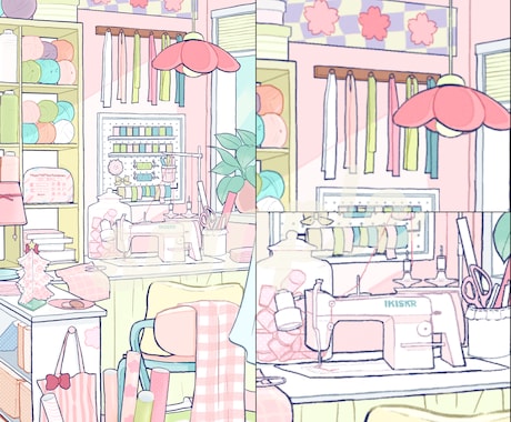 二級建築士が理想のインテリアの部屋イラスト描きます Vtuber配信用背景/サムネイル/ヘッダー/一枚絵など イメージ2