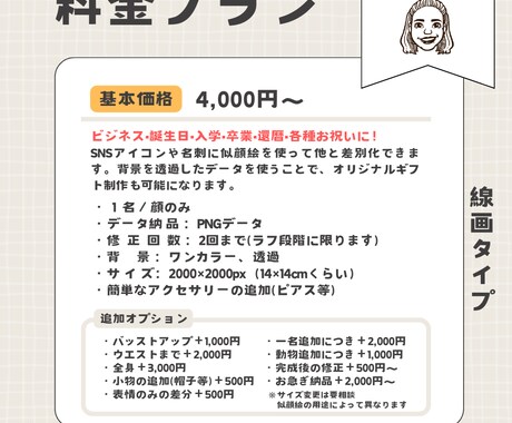 周りと差別化！線画の素敵な似顔絵を描きます アイコンや名刺、グッズ制作などにつかえる！ イメージ2