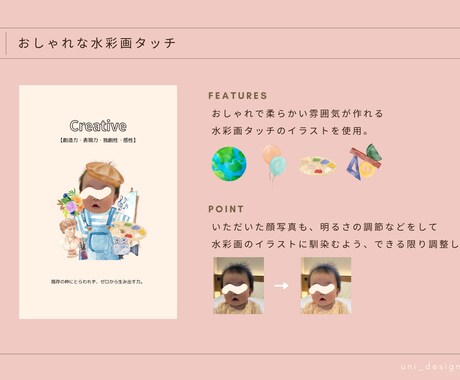 選び取りカード(男女両方向け)顔写真入りで作ります 1歳のお誕生日記念に・はがきサイズ・印刷オプションあり イメージ2