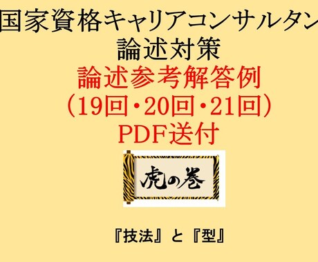 国家資格キャリコン論述参考解答直近3回分送付します 設問ごとに具体的にどのように記述するか解説＆自己診断シート イメージ1