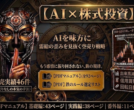 AI×需給分析で空売り手法教えます 信用買い残と出来高でしこりを見抜く空売り術 イメージ1