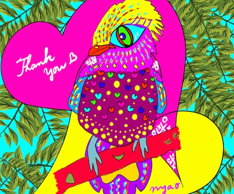 カラフルな動物・ペットのイラスト描きます インパクトのあるイラスト描きます イメージ1