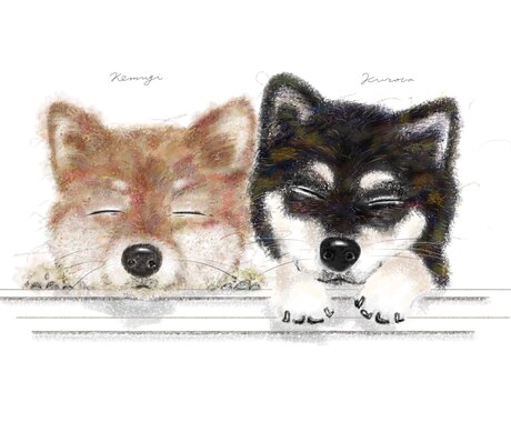 ペットの似顔絵を可愛くデジタルで描きます プレゼントを考えている方や、ペットの姿を残したい方へ イメージ2