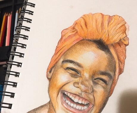色鉛筆を使って似顔絵をお描きします 色鉛筆、パステルでリアルで鮮やかな似顔絵をお描きします イメージ1