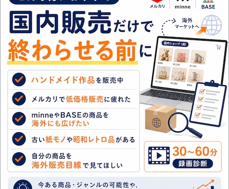 あなたの商品がeBay・Etsy向きか診断します 国内だけで安く売る前に海外販売目線で確認 イメージ2
