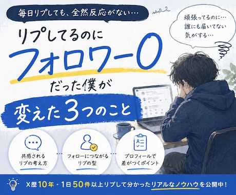 リプからフォローされる導線、作ります リプしても反応ない人へ、導線改善します イメージ1