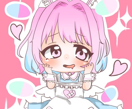 世界で一つだけのゆめかわいいアイコンを描きます ぷにぷにした可愛いもう一人の自分を作りませんか？ イメージ1