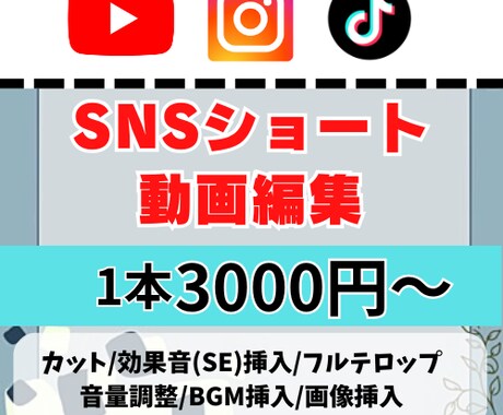 SNSショート動画を編集します エンタメ、料理、Vlog、など様々なジャンルに対応します！ イメージ1