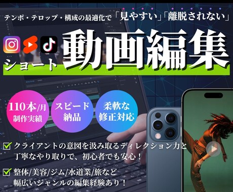 SNSで伸びるショート動画を制作します 伸びる構成作りと運用相談付き 編集だけで終わらないサポート イメージ1