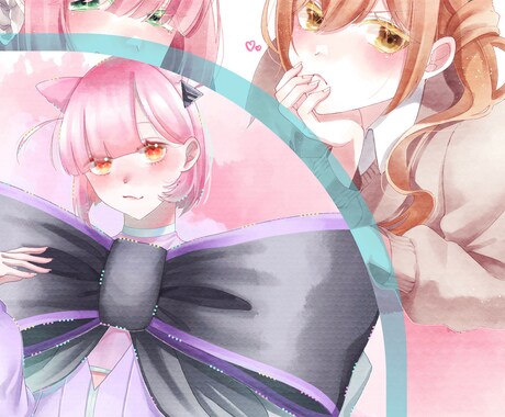 ふんわり柔らかい雰囲気の女性を描きます 【水彩塗り】アナログ風のイラスト イメージ1