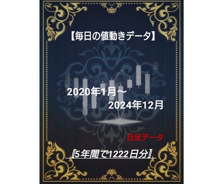毎日の株価データ 2020年~2024年販売します 市場を深く分析するための株価データを販売中！ イメージ1
