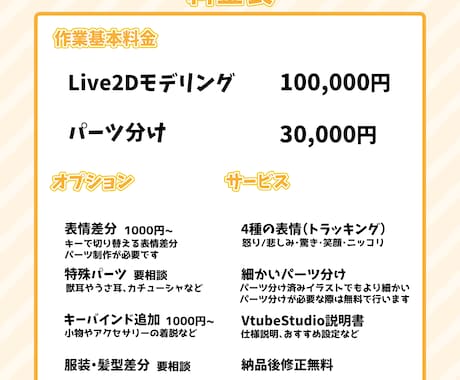配信で映える！Live2Dモデル制作をいたします 【先着5名様まで2万円OFF！】企業と遜色ないモデリング！ イメージ2