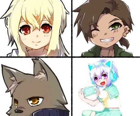 SNS、動画やゲームの立ち絵に使える絵を描きます 可愛い絵柄で老若男女、獣人や異型頭にマスコットキャラもOK イメージ2