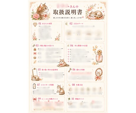 四柱推命でみたあなたの魅力で取扱説明書を作成します 見た目からかわいい♡大切な人にも贈りたい1枚 イメージ2