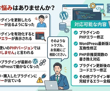 ワードプレスプラグインのエラー・不具合を修正します プラグインのエラー修正、迅速に対応します イメージ2