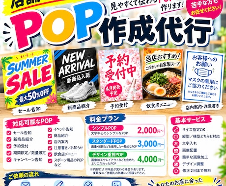 店舗で目立つPOPを作成します イメージ1