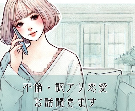 不倫・訳アリ恋愛の悩みや愚痴聞きます 占い鑑定はなし！シンプルに話を聞いてもらいたい方にオススメ！ イメージ1