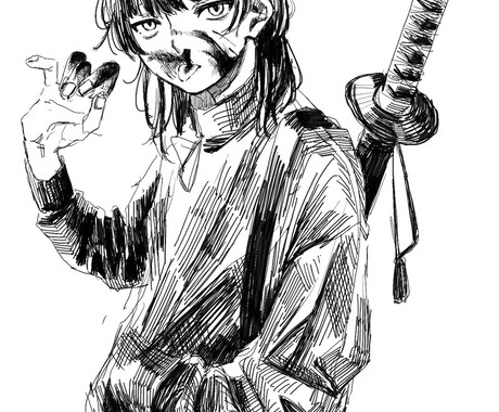 基本的にモノクロイラストを描きます イメージ1