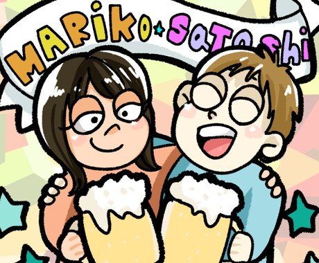 ゆる～いペア似顔絵かきます ゆるかわです。アイコン待ち受けプレゼントなどに！ イメージ2