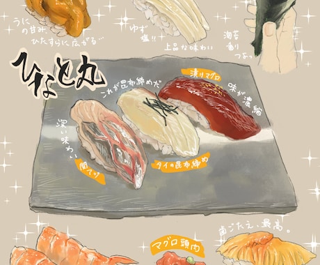手描きのメニュー作成お手伝います 美味しい食べ物をイラストでアピールします！1P¥7,000〜 イメージ1