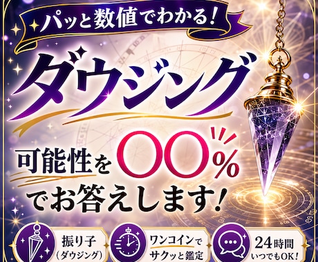 ダウジングで即答！気になる可能性を％でお答えします 結果をすぐ知りたい方に✨お悩みの可能性や確率を数値で速答❤️ イメージ1