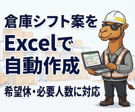 倉庫・物流現場のシフト自動作成ツールを作ります Excelでシフト案を自動作成 イメージ1