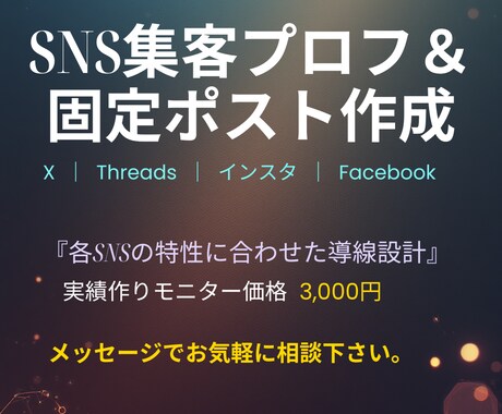 SNSのプロフと固定ポスト作成を格安で代行します 【実績作り価格】フォロワーを増やす集客特化のプロフを作ります イメージ1