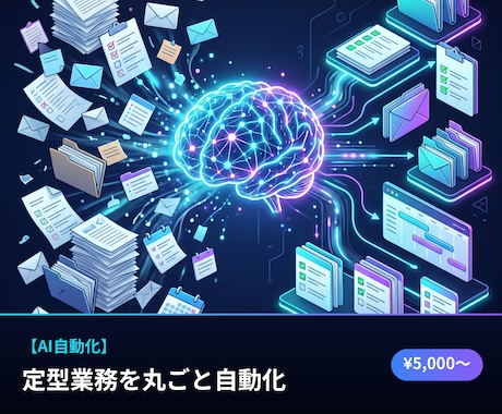 あなたの面倒な定型業務をAIで自動化します メール・集計・レポート作成…毎日の繰り返しをAIにお任せ イメージ1