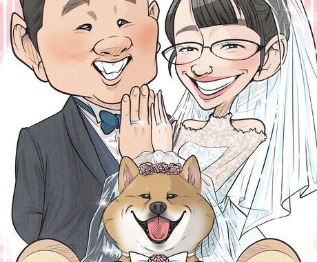 可愛い似顔絵ウェルカムボードお描きします ご要望に寄り添った似顔絵お描きします イメージ2