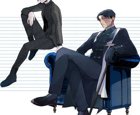 TRPG/シナリオNPC/創作 立ち絵を描きます おじ好きBL畑出身の私があなたのヘキを形にします！ イメージ2
