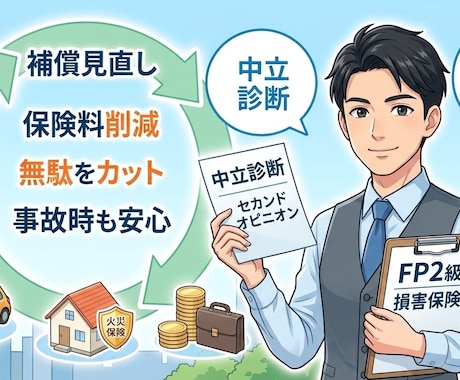 損害保険メインでセカンドオピニオンいたします 損害保険の仕事をしております。気になることございましたら。 イメージ1
